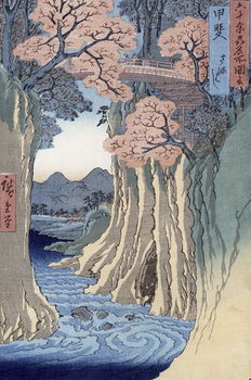 Fine Art Print The monkey bridge in the Kai province, from the series 'Rokuju-yoshu Meisho zue' (Famous Places from the 60 and Other Provinces)