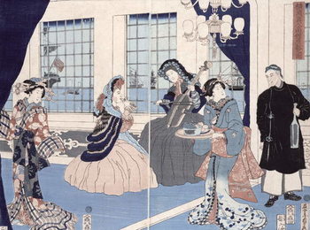 Fine Art Print The salon of a house of foreign merchants at Yokohama, 1861