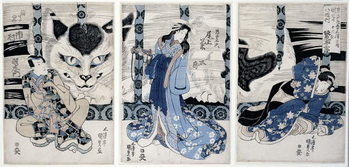 Fine Art Print The village of Yatsuhashi at Okasaki, from the series 'Tokaido gojusan eki no uchi' 'The 53 Stations of Tokaido) 1835