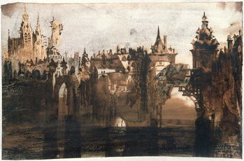 Fine Art Print  Town with a Broken Bridge