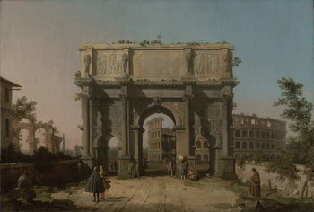Fine Art Print View of the Arch of Constantine with the Colosseum, 1742-5