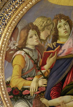 Fine Art Print  Virgin and Child with Six Angels, called The Madonna of the Pomegranate (tempera on panel)