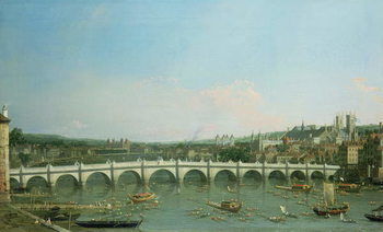 Fine Art Print Westminster Bridge from the North with Lambeth Palace in distance