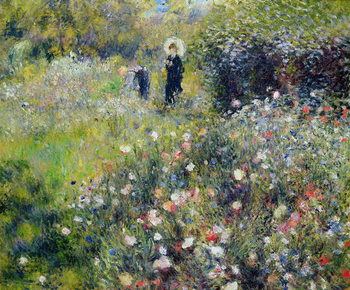 Fine Art Print Woman with a Parasol in a garden, 1875
