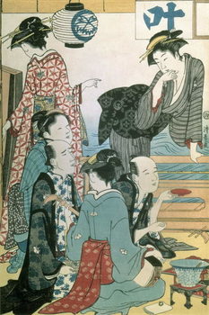 Fine Art Print Women of the Gay Quarters, left hand panel of a diptych (colour woodblock print)
