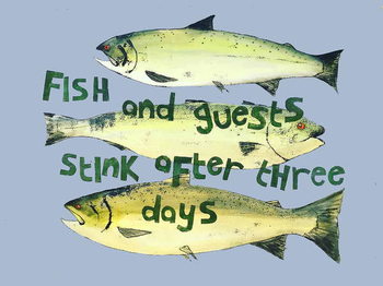 Принти на полотні Fish & guests ,2018