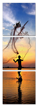 Fishing at Sunrise Mounted Art Print