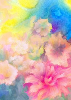 Μπλουζάκι floral painted background