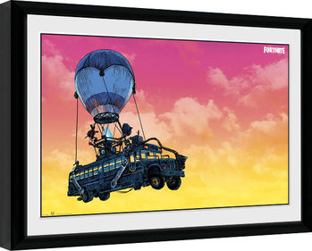 Poster emoldurado Fortnite - Battle Bus