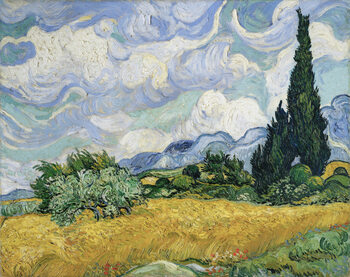 Tapet Wheatfield with Cypresses, 1889