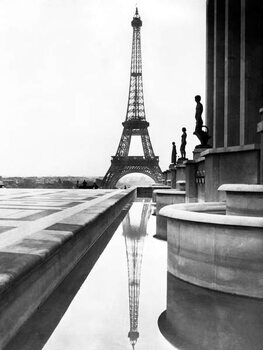 Fototapeta Eiffel Tower Reflection, Paris, France, c.1938