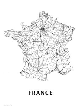 Sticker France black & white