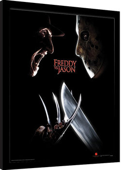 Poster emoldurado Freddy Vs Jason - Face Off