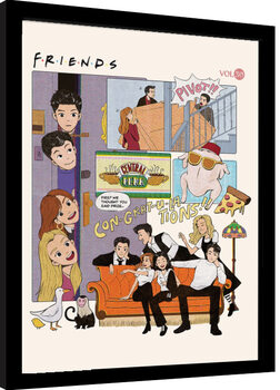 Poster emoldurado Friends 30 Years - Comic
