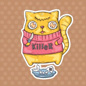 Μπλουζάκι funny cat killer