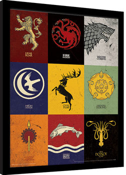 Uokvireni poster Game of Thrones - Sigils
