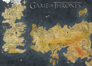 Game of Thrones - Westeros and Essos Antique Map Posters Metálicos