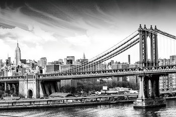 Glass Art Black and White City