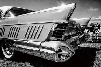 Glass Art Cars - Black and White Cadillac