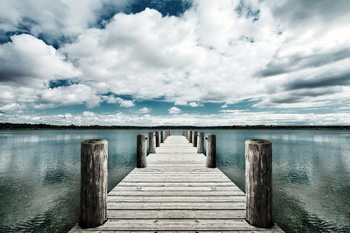 Glass Art Landing Jetty with Sea of Clouds