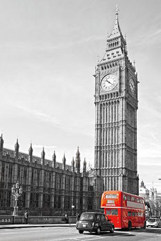 Glass Art London - Big Ben and Red Bus