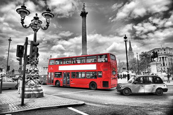 Glass Art London - Red Bus in the Street