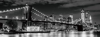 Glass Art New York - Brooklyn Bridge at Night