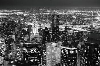 Glass Art Night City - Aerial View