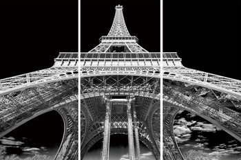 Glass Art Paris - Eiffel Tower b&w study