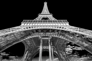 Glass Art Paris - Eiffel Tower b&w study