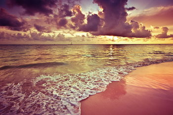 Glass Art Pink Beach