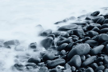 Glass Art Rocky Shore