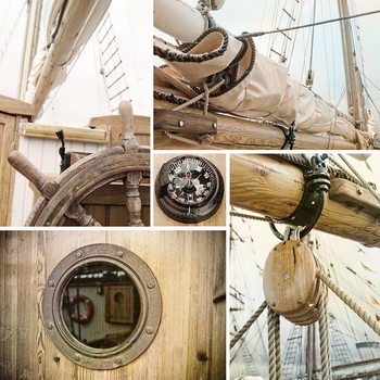 Glass Art Sailing Boat - Collage 2