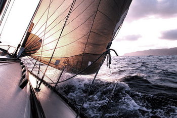 Glass Art Sea - Boat on the Sea