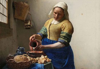 Glass Art  The Milkmaid, Vermeer