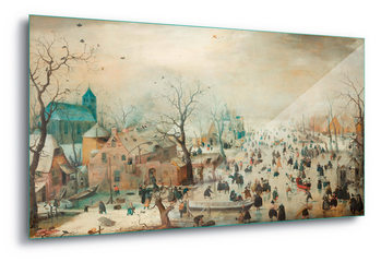 Glass Art Winter Landscape With Skaters, Hendrick Avercamp