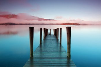 Glass Art Wooden Landing Jetty - Colored Bay