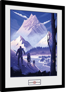 Framed poster God Of War - Mountain