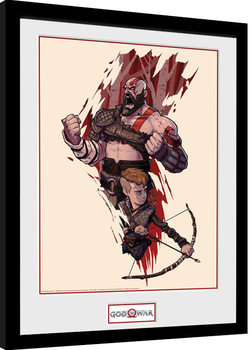 Framed poster God Of War - Toon
