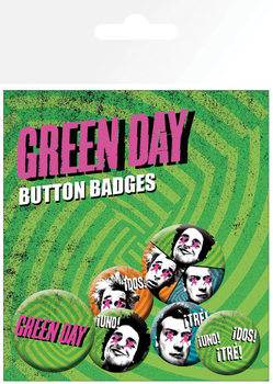 Σετ κονκάρδες GREEN DAY - uno dos tres