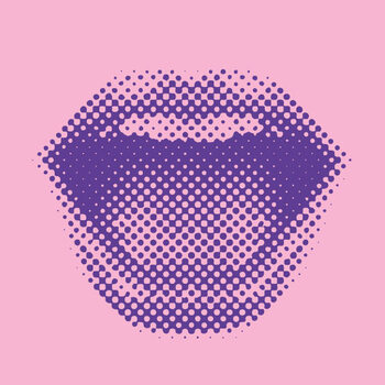 Sticker Half tone pattern of woman's lips