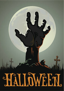 Μπλουζάκι Halloween background with a zombie hand