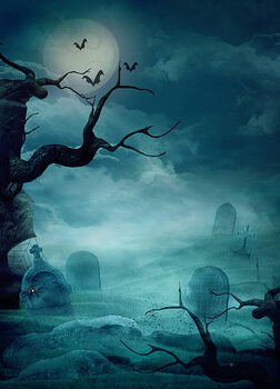 Sticker Halloween Design - Spooky Graveyard