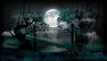 Sticker Halloween grave background