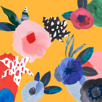 Αυτοκόλλητο Hand drawn card with flowers.