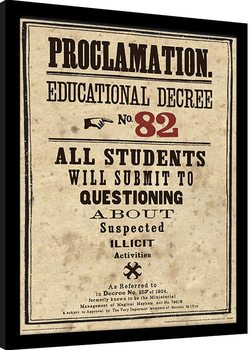 Kehystetty juliste Harry Potter - Educational Decree No. 82