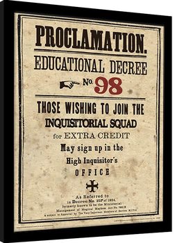 Kehystetty juliste Harry Potter - Educational Decree No. 98