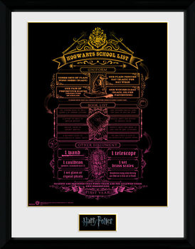 Poster emoldurado Harry Potter - Hogwarts List