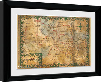 Kehystetty juliste Hobitti - Map