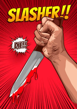 Αυτοκόλλητο horror comic cover template 1